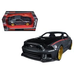 Maisto 32502gbk 1 By 24 Scale Diecast Ford Mustang Street Racer Grey & Black Modern Muscle Model Car