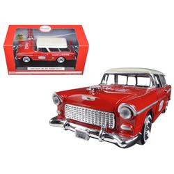 1 By 24 Scale Diecast 1955 Chevrolet Nomad Coca Cola With 2 Bottle Cases & Metal Handcart Model Car