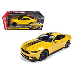 Autoworld Aw229 1 By 18 Scale Diecast 2016 Ford Mustang Gt 5.0 Yellow To Model Car, 1002 Piece