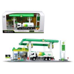 24444-bp Bp Service Gas Station With Tanker Play Set For 1-64 Scale