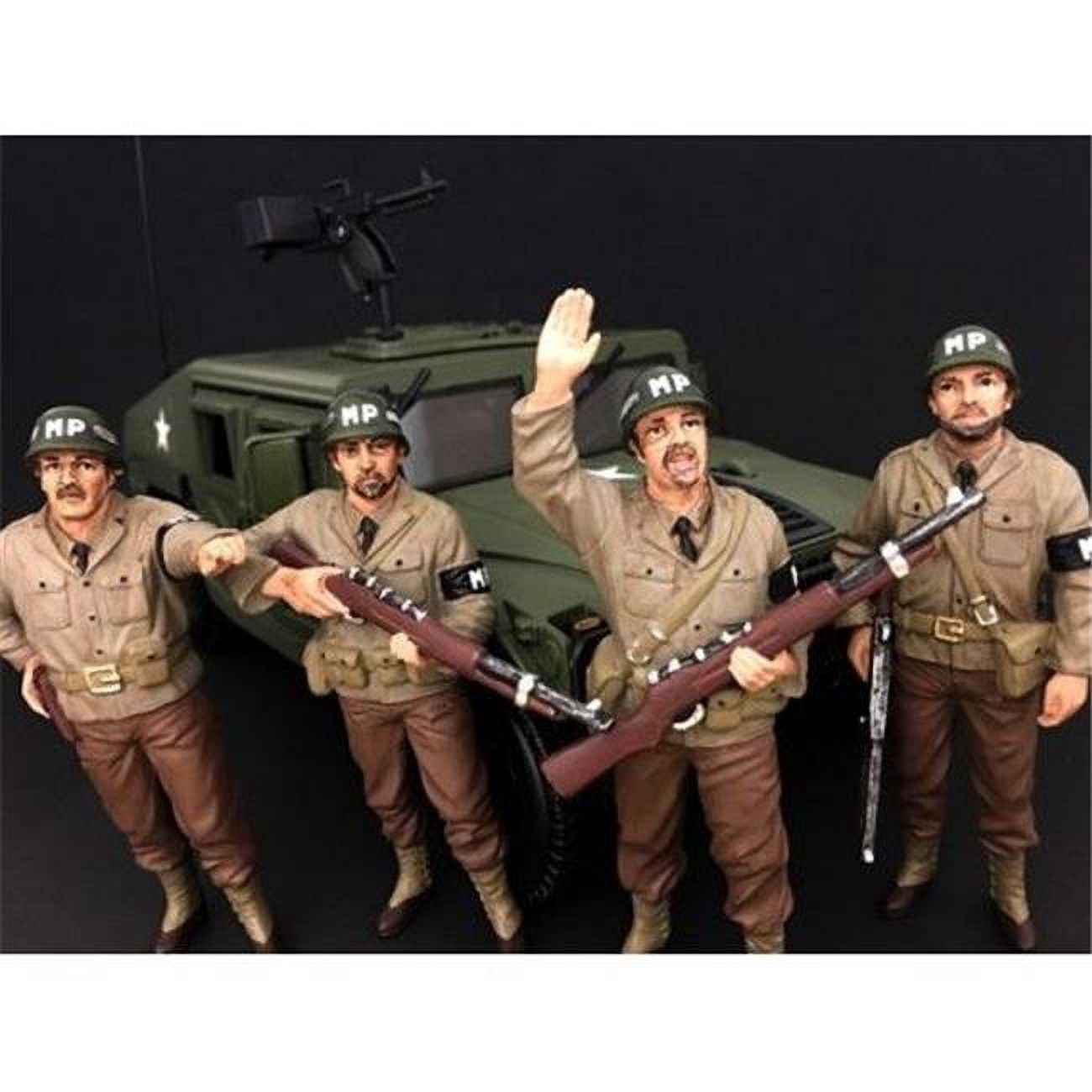 77414-77415-77416-77417 Wwii Military Police 4 Piece Figure Set For 1-18 Scale Models