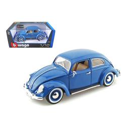 B 12029bl 1 By 18 1955 Volkswagen Beetle Kafer Diecast Model Car, Blue