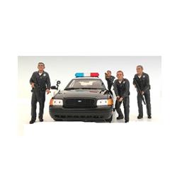 Police Officers Figure Set For 1-24 Scale Models, 4 Piece