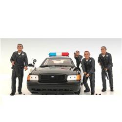 24011-24012-24013-24014 Police Officers 4 Piece Figure Set For 1-18 Scale Models, 4 Piece