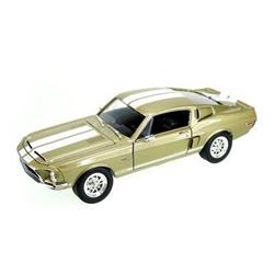 92168gld 1 By 18 1968 Ford Shel By Mustang Gt500kr Diecast Model Car, Gold