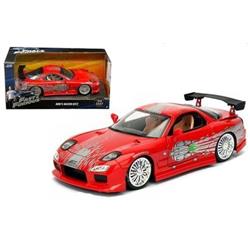 1 By 24 Doms Mazda Rx-7 Fast & Furious Movie Diecast Model Car, Red
