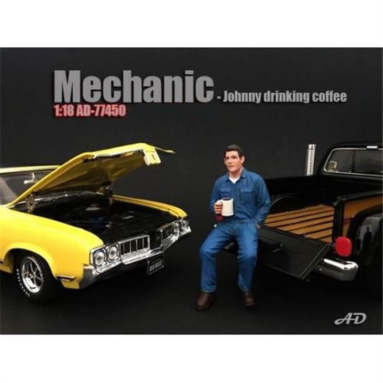 77450 Mechanic Johnny Drinking Coffee Figurine For 1 Isto 18 Models