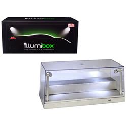 Illumi10002 1 By 24 Scale With Riser Option To Display 1 By 64 Scale Diecast Models With L.e.d. Lights, Silver