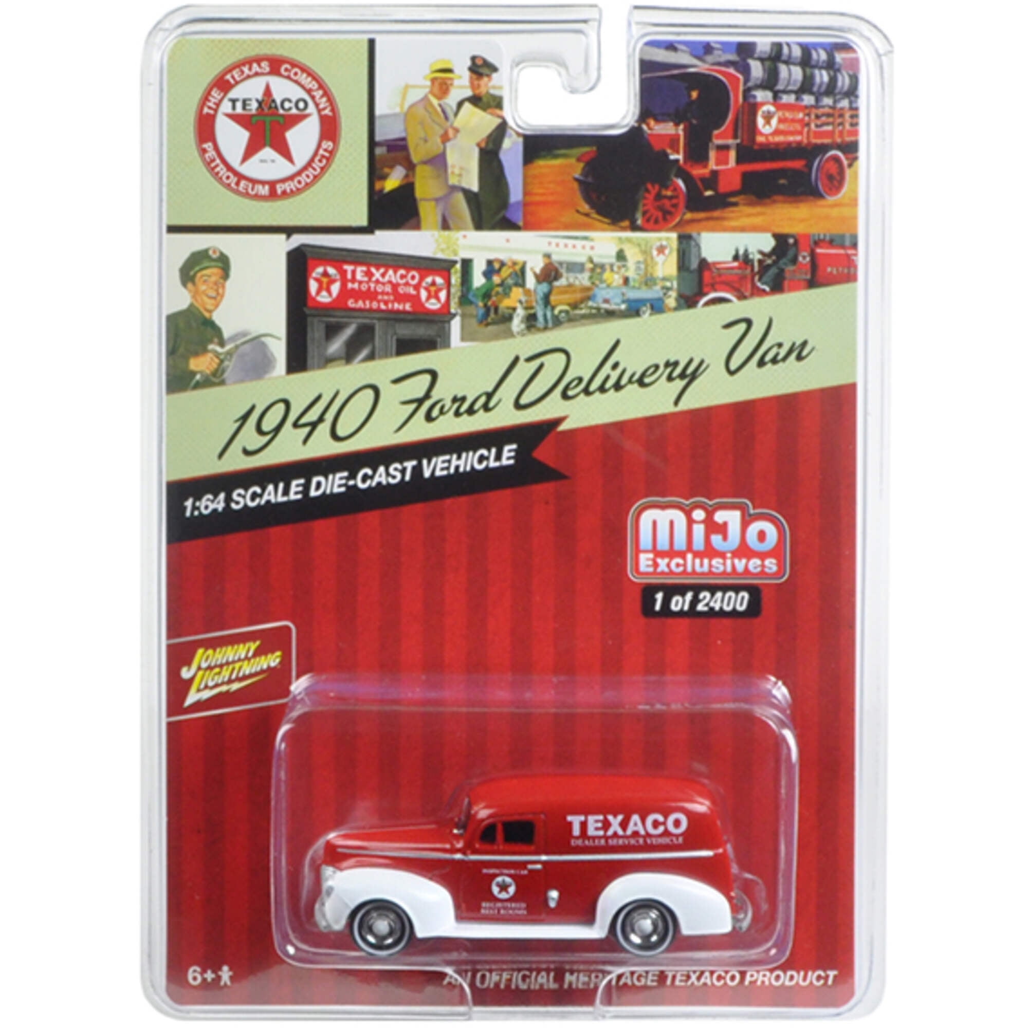 Jlcp7013 1940 Ford Delivery Van Texaco Red 1 By 64 Diecast Model Car