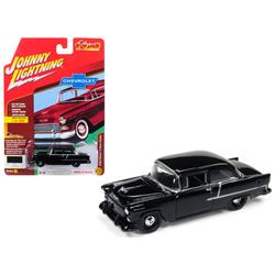 Jlsp005a 1955 Chevrolet 2 Door Sedan Onyx Classic Gold Limited Edition To 1800pieces, Worldwide Hobby Exclusive 1 By 64 Diecast Model Car - Black