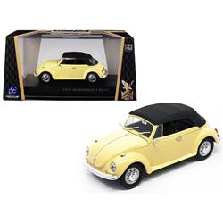 43221y 1972 Volkswagen Beetle Closed Top 1 By 43 Diecast Model Car, Yellow