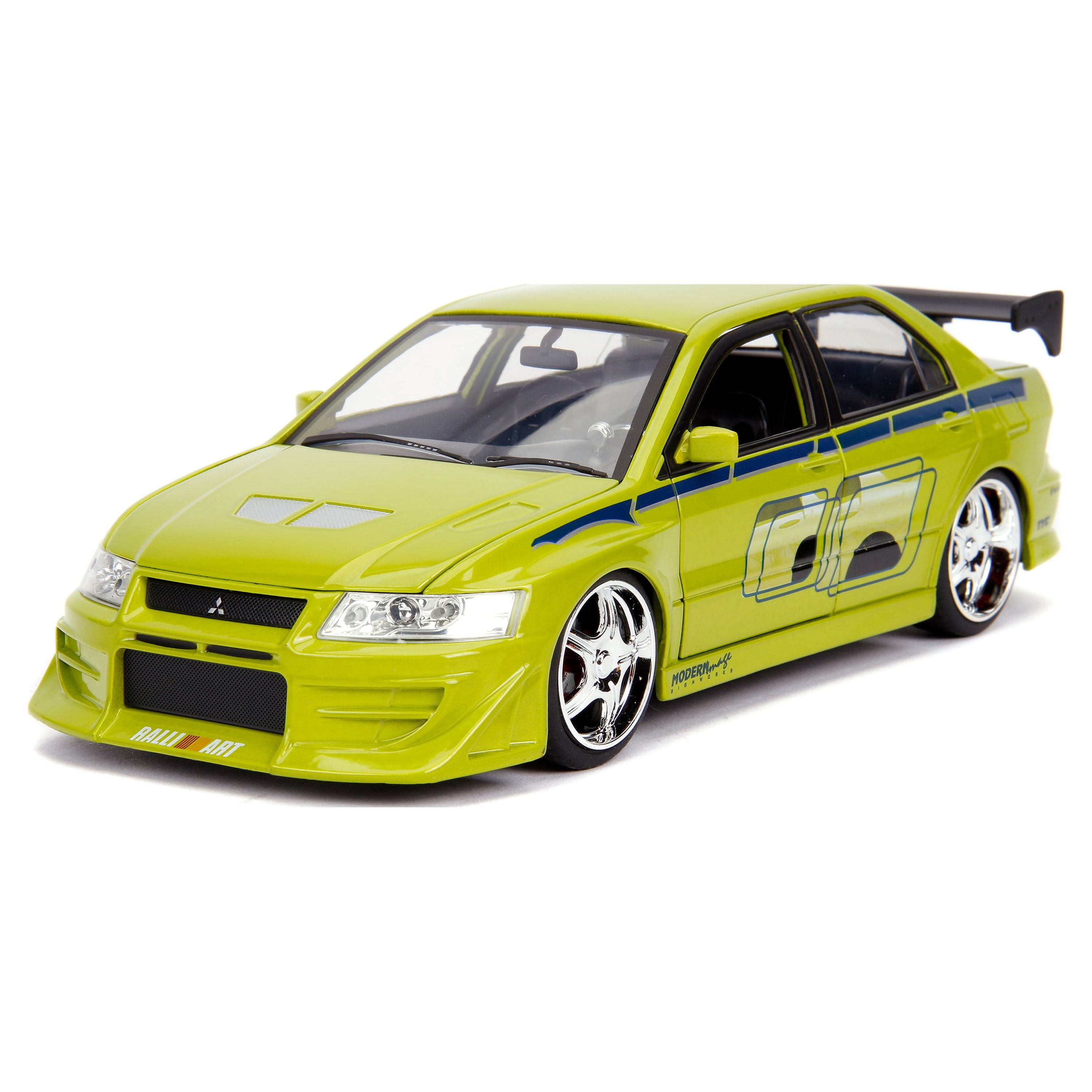 Brians Mitsubishi Lancer Evolution Vii The Fast And The Furious Movie 1 By 24 Diecast Model Car, Yellow