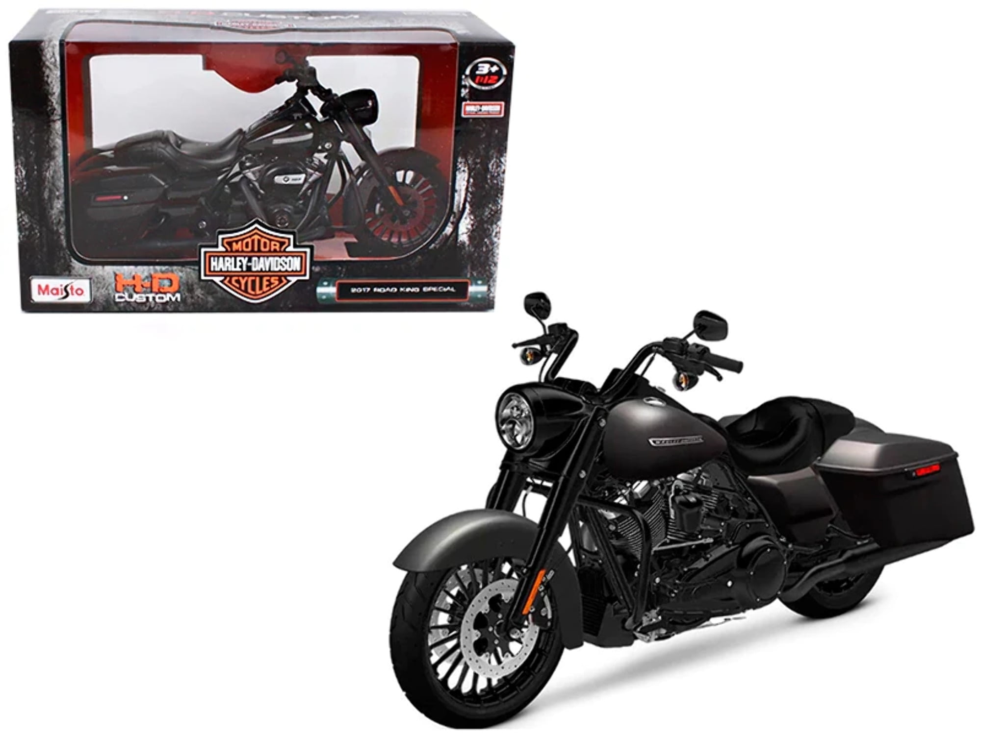 Maisto 32336 1 Isto 12 2017 Harley Davidson King Road Special Motorcycle Model, Black