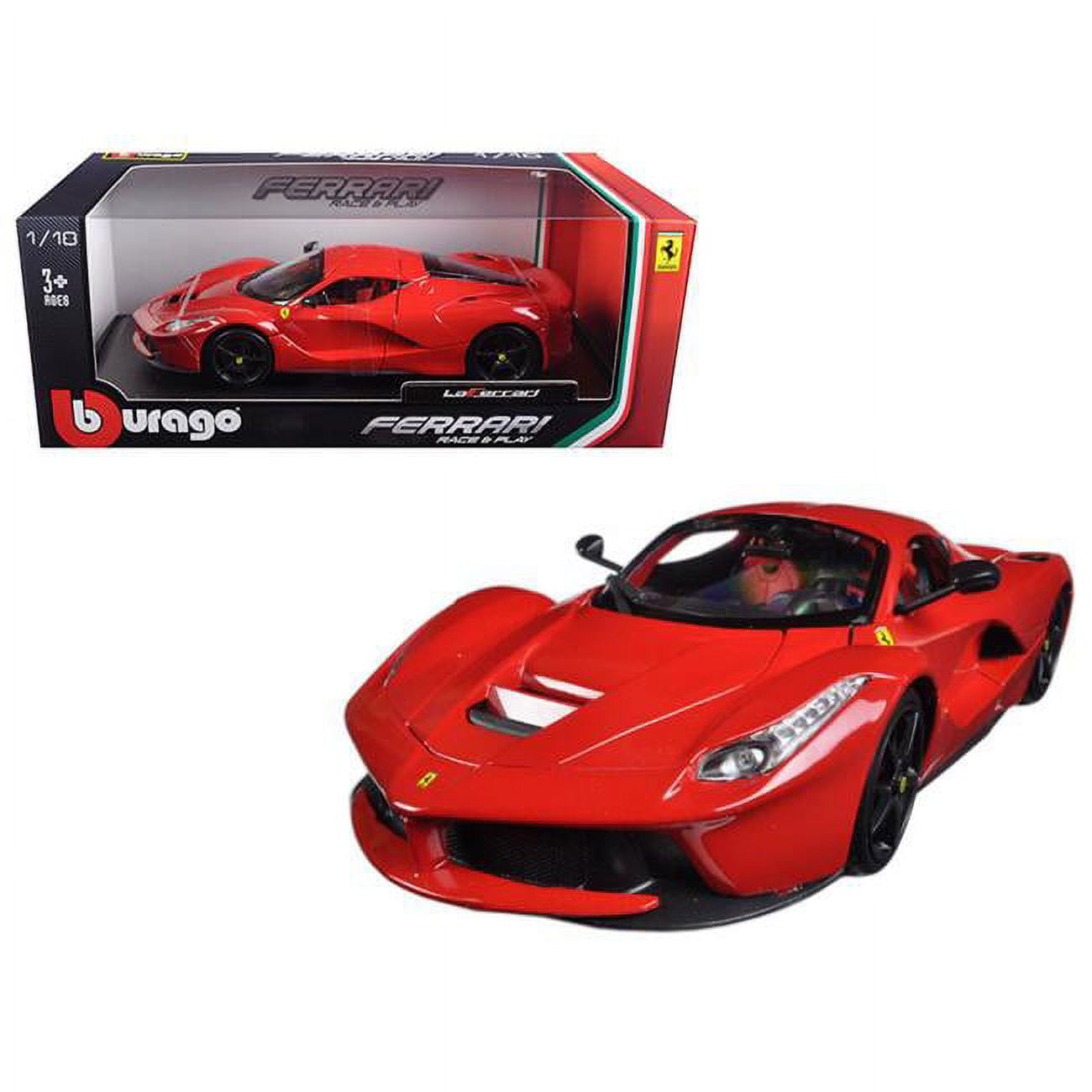 B 16001r-bk 1 Isto 18 Ferrari Laferrari F70 Wheels Diecast Model Car, Red With Black