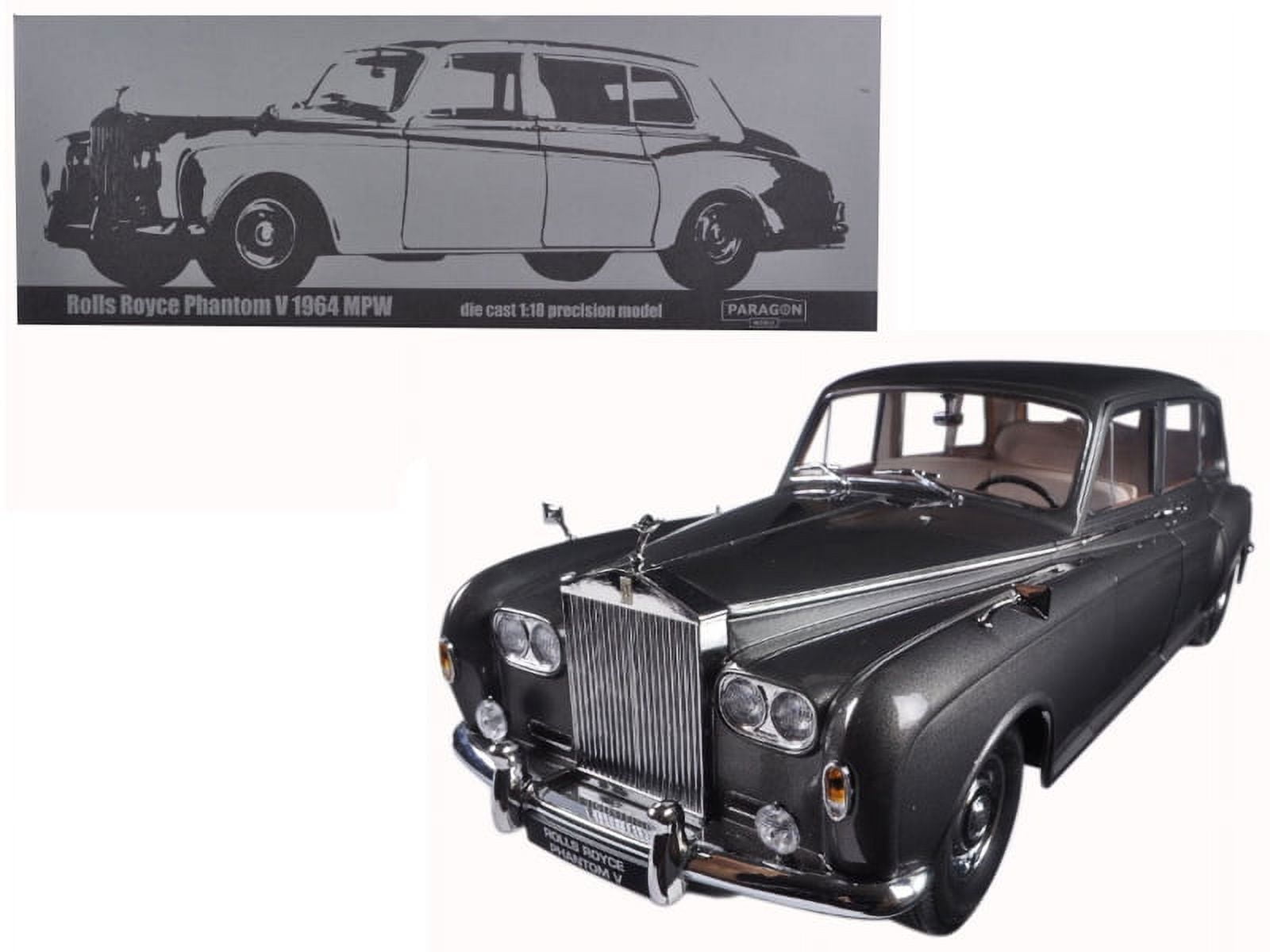 98214 1 Isto 18 1964 Rolls Royce Phantom V Mpw Lhd Diecast Model Car, Gunmetal Grey