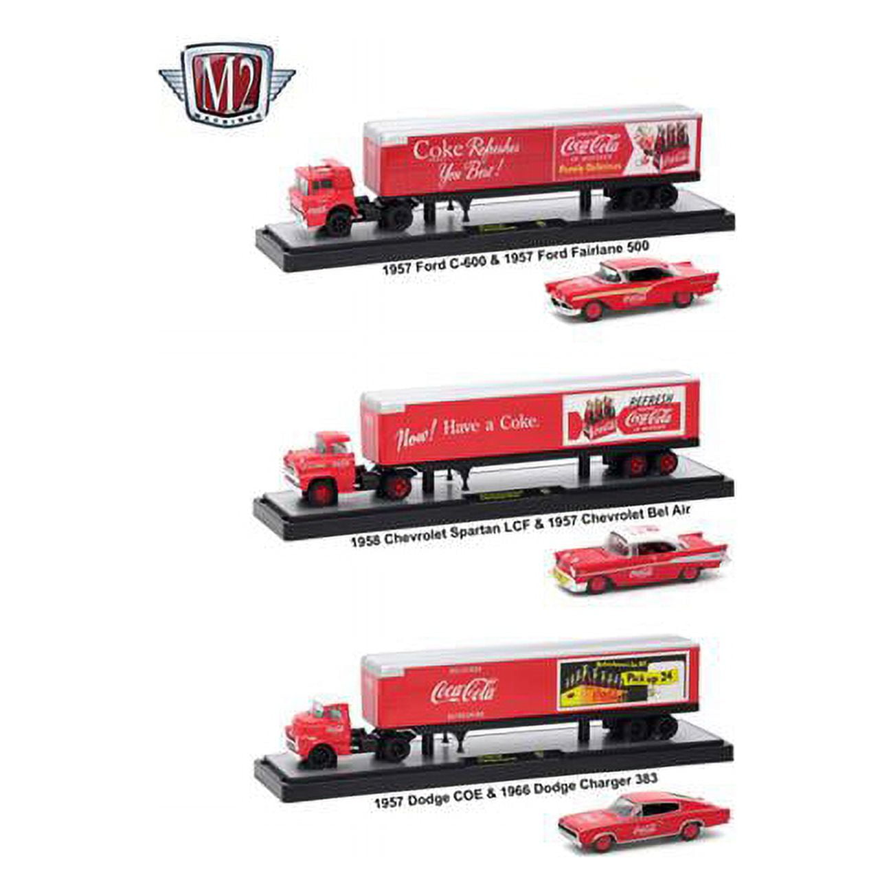 1-64 Auto Haulers Coca-cola Release, 3 Diecast Model Trucks Set
