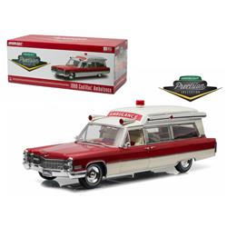 1 Isto 18 1966 Cadillac S & S 48 High Top Ambulance Precision Collection Diecast Model Car - Red & White