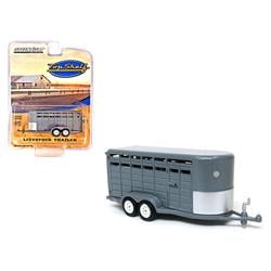1-64 Livestock Trailer Top Shelf Replicas Series Diecast Model Truck, Gray