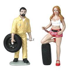 Mh767 1-18 Scale Tire Brigade Andie & Gary Figurine Set - 2 Piece