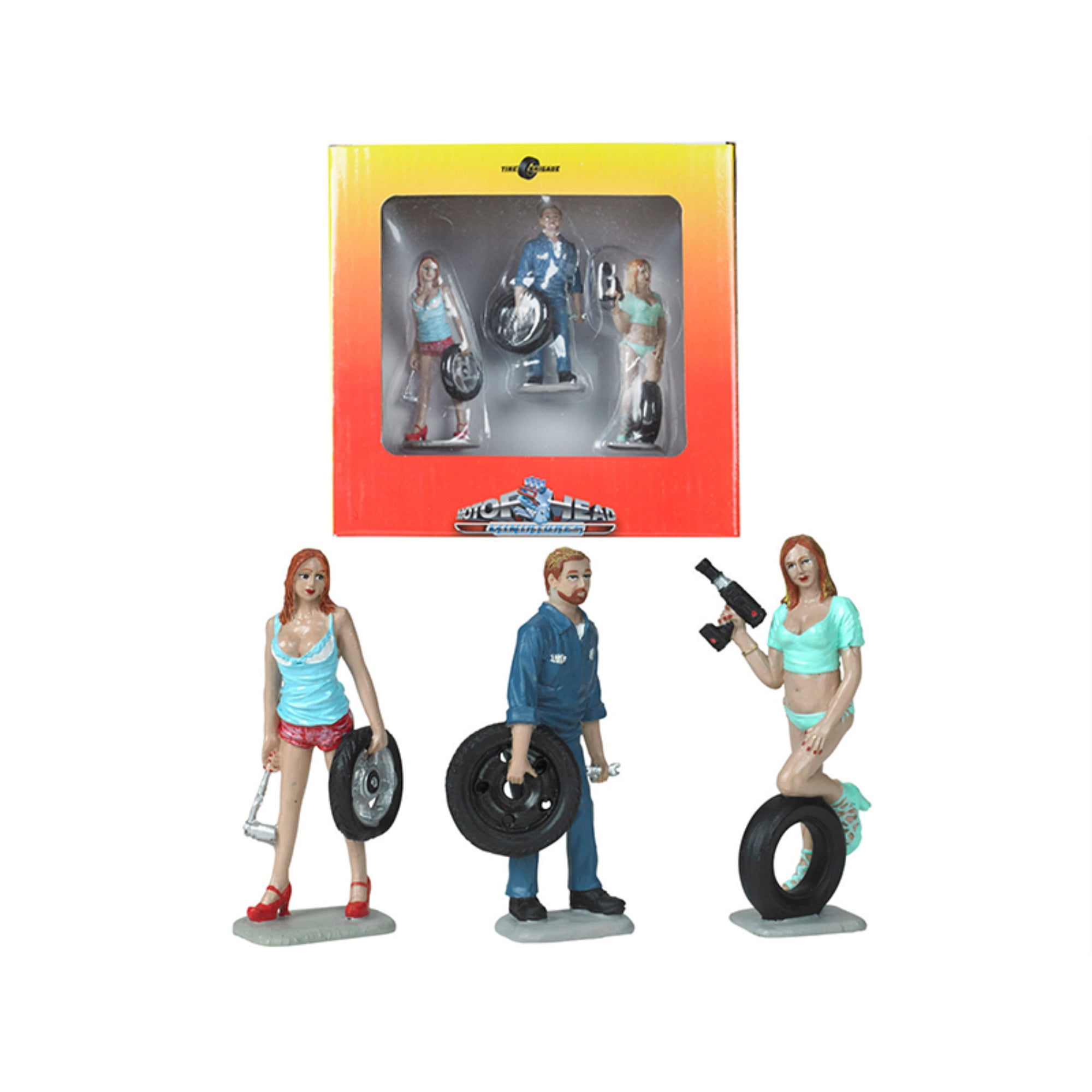 Mh775 3 In. 1-24 Scale Michelle, Meg & Gary Tire Brigade Figurine Set - 3 Piece