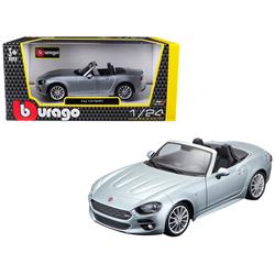 B 21083gry Fiat 124 Spider Coupe 1-24 Diecast Model Car, Grey