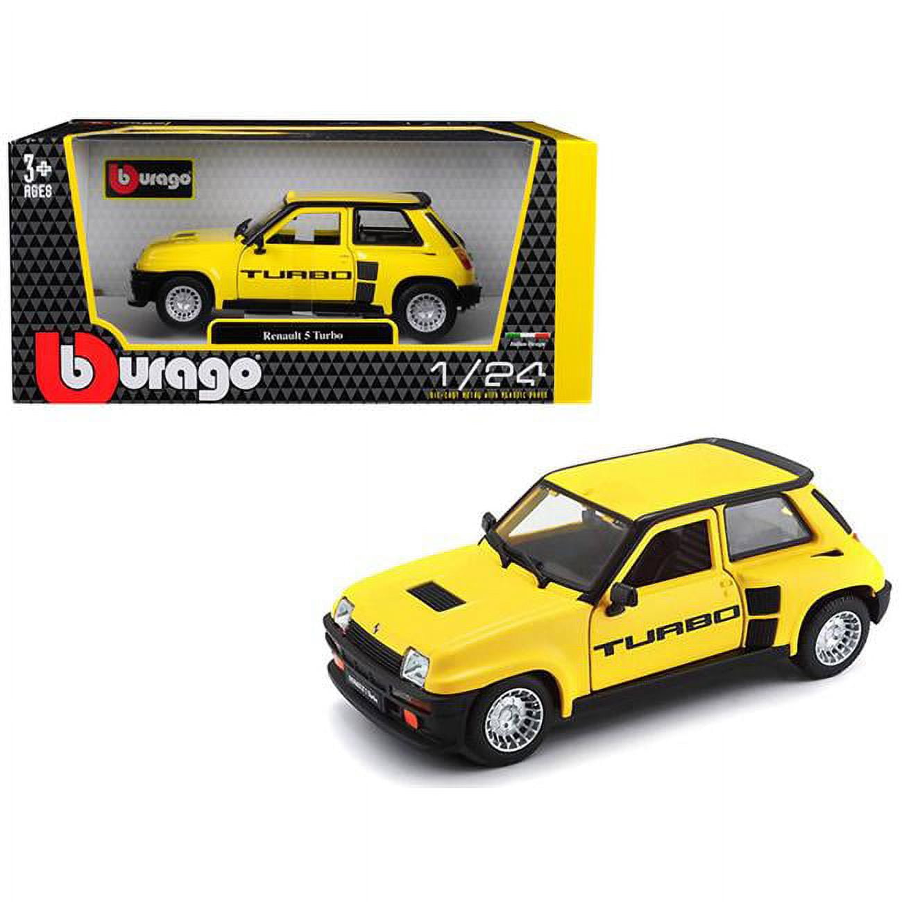 B 21088y Renault 5 Turbo Yellow With Black Accents 1-24 Diecast Model Car