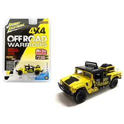 Jlcp7157 Hummer H1 Race Truck Yellow & Black With Tire Carrier Off Road Warriors Limited Edition To 3600 Pieces Worldwide 1-64 Diecast Model Car