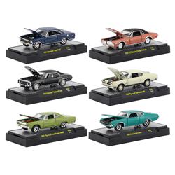 Detroit Muscle 6 Cars Set Release 45 In Display Cases 1-64 Diecast Model Car