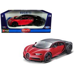 B 11044r 16 In. 1 By 18 Scale Diecast For Bugatti Chiron Sport Model Car, Red & Black