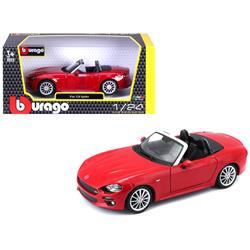 B 21083r 1 By 24 Scale Diecast For Fiat 124 Spider Coupe Model Car, Red