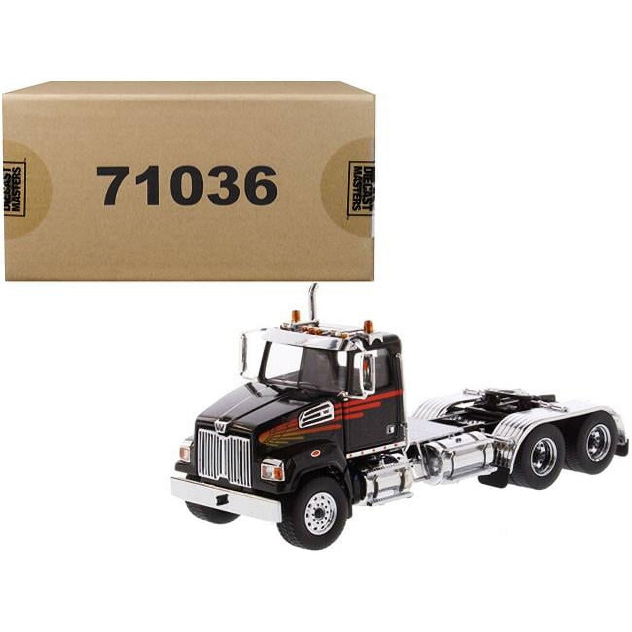 71036 1 By 50 Diecast Scale Day Cab Tractor For Western Star 4700 Sf Tandem Model, Metallic Red & Silver