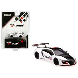 Mgt00027 1 By 64 Diecast For Acura Nsx Gt3 White With Black Stripe 2019 Mini Gt Limited Edition Worldwide Model Car - 1200 Piece