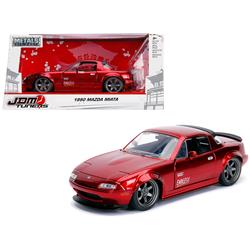 Jada 30938 1 By 24 Scale Diecast For 1990 Mazda Miata Endless Model Car, Candy Red