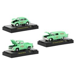 1 By 64 Scale Cars For Coca Cola Green Hobby Exclusive Model - Set Of 3