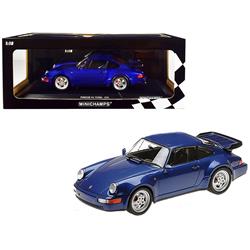 1 By 18 Scale Diecast For 1990 Porsche 911 Turbo Limited Edition Worldwide Model Car, Metallic Blue - 500 Piece