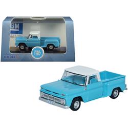 87cp65001 1965 Chevrolet C10 Stepside Pickup Truck Light Blue With White Top 1-87 Ho Scale Diecast Model Car