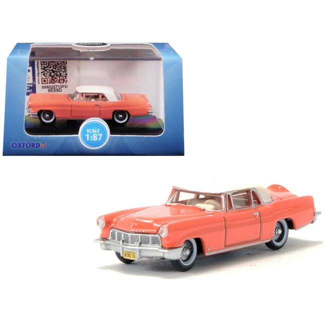 87lc56004 1956 Lincoln Continental Mark Ii Island Coral With Starmist White Top 1-87 Ho Scale Diecast Model Car