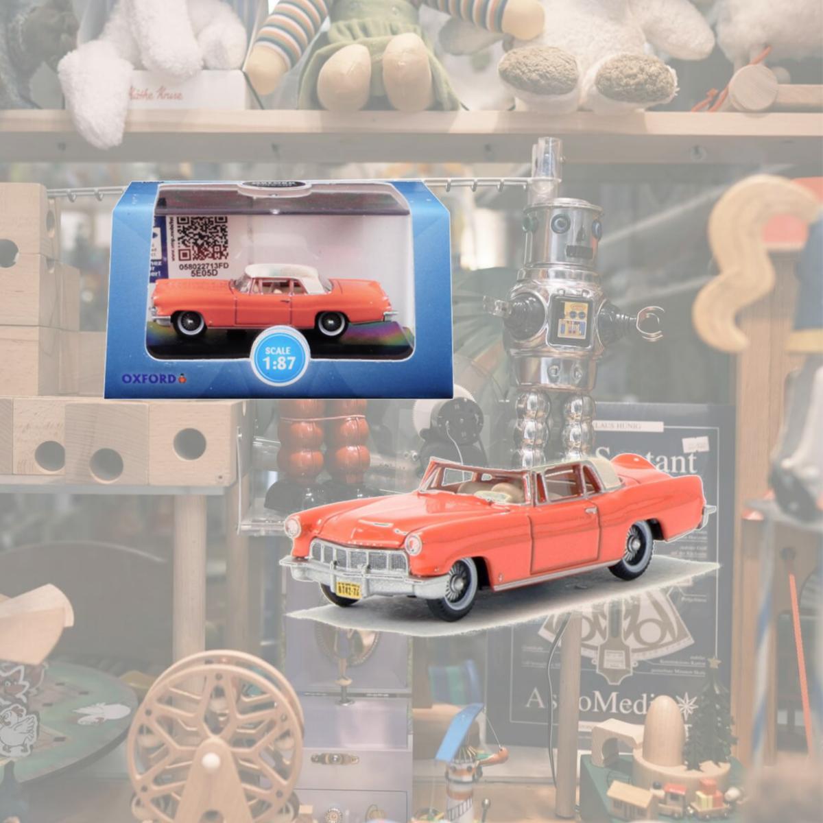 Picture of Oxford Diecast 87LC56004 1956 Lincoln Continental Mark II Island Coral with Starmist White Top 1-87 HO Scale Diecast Model Car