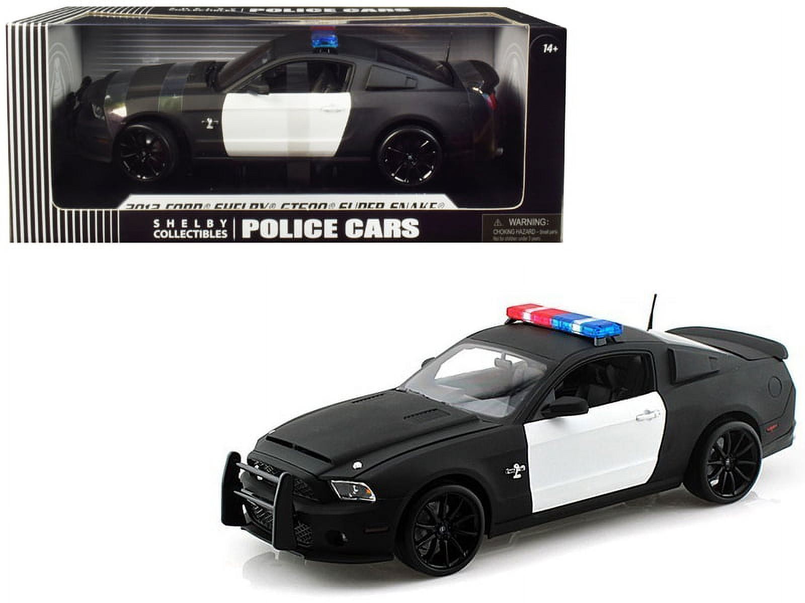 Sc462 2012 Ford Shelby Mustang Gt500 Super Snake Unmarked Police Car Black-white 1-18 Diecast Model Car