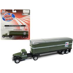 Cmw31175 1941-1946 Chevrolet Tractor Trailer Truck U.s. Mail Army Green 1-87 Ho Scale Model