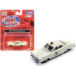 30533 1967 Ford State Police Car Cream 1-87 Ho Scale Model Car