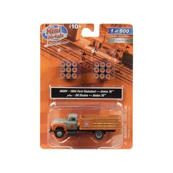 40001 1954 Ford Stake Bed Truck With Oil Drums Union 76 1-87 Ho Scale Model