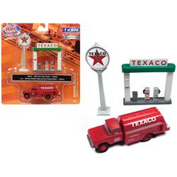 40002 1960 Ford Tank Truck Red With Service Gas Station Texaco 1-87 Ho Scale Model