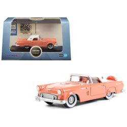 87th56001 1956 Ford Thunderbird Sunset Coral With Colonial White Top 1-87 Scale Diecast Model Car