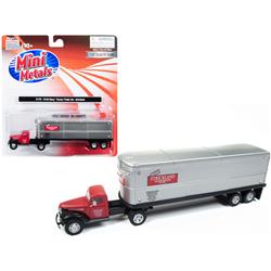 31176 1941-1946 Chevrolet Tractor Trailer Truck Strickland 1 By 87 Ho Scale Model, Red & Silver