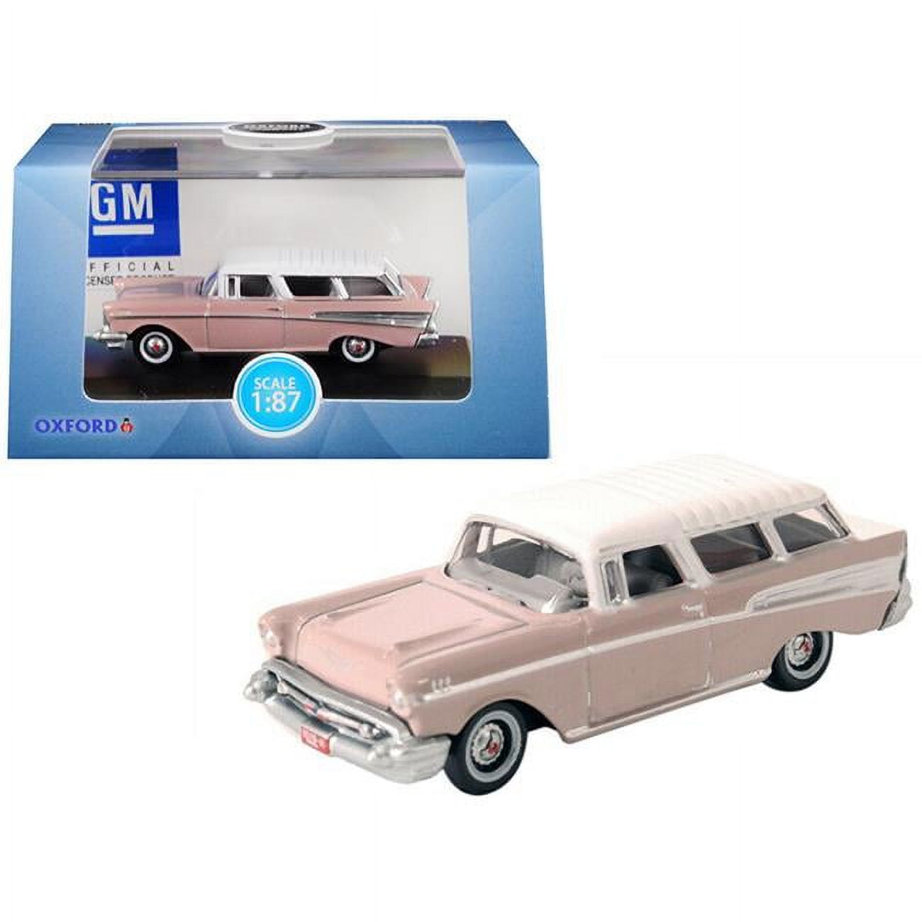 87cn57001 1957 Chevrolet Nomad Top 1 By 87 Ho Scale Diecast Model Car, Dusk Pearl & Imperial Ivory
