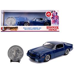 Jada 31110 Billys Chevrolet Camaro Z28 With Collectible Coin Stranger Things Tv Series 1 By 24 Diecast Model Car, Dark Blue