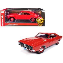 Autoworld Amm1174 1969 Dodge Charger R&t Charger Interior Class Limited Edition Car, Red - 1002 Piece