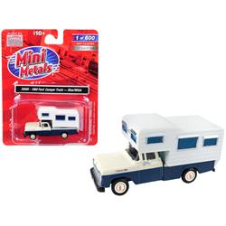 30565 1960 Ford Camper Truck With 1 By 87 Ho Scale Model Car, Blue & White
