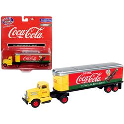 Cmw31187 Wc22 Tractor Trailer Coca-cola 1 By 87 Ho Scale Model, Yellow & Red